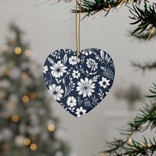Floral Ceramic Ornaments, Heart-Shaped Decor for Holidays, Gift Tags, Home Decor, Wedding Favors, 1-20 pcs