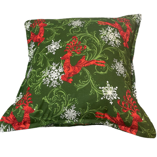 Reindeer Print Pillow Cotton Pillow Sham - Insert sold separately