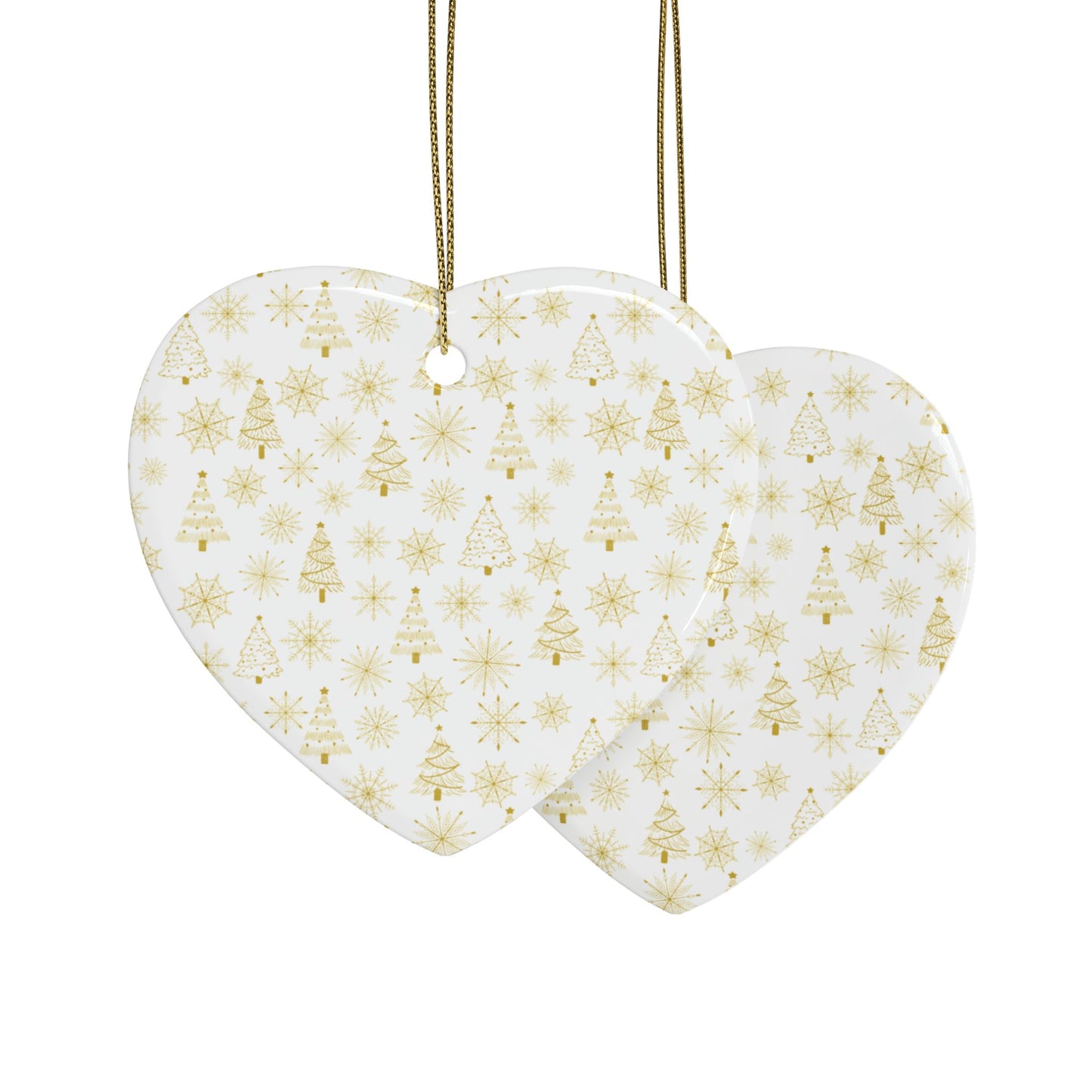Heart-Shaped Ceramic Ornaments - Festive Holiday Decor, Personalized Gift, Christmas Tree Decoration, Winter Keepsakes, Home Ornament