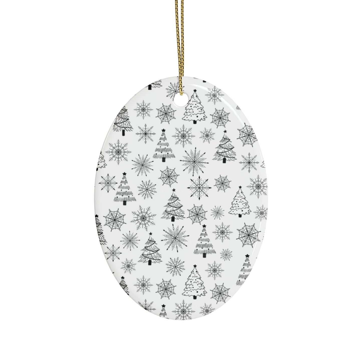 Ceramic Christmas Ornaments | Heart-Shaped Holiday Decor, Rustic Tree & Snowflake Design, Home Decoration, Gift for All Occasions