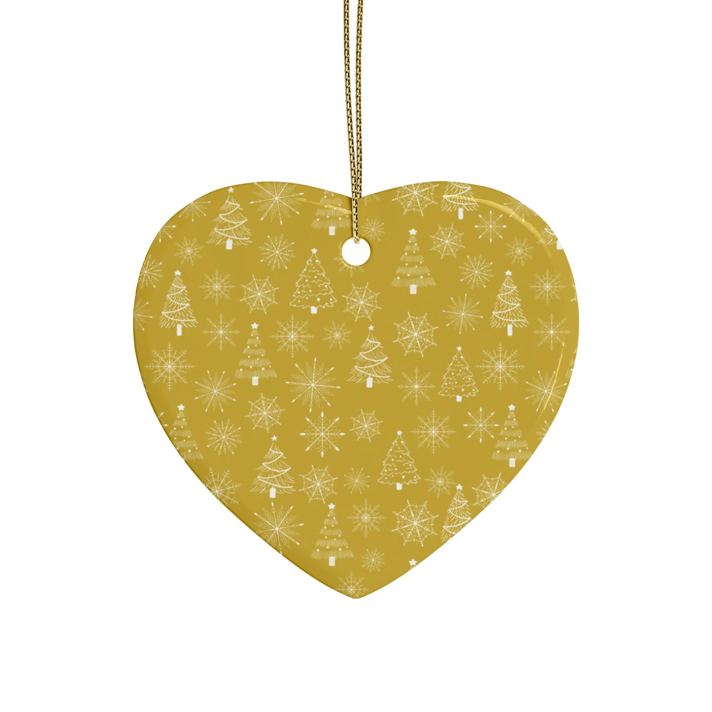 Heart-Shaped Ceramic Ornaments, Holiday Decor, Christmas Tree Ornaments, Unique Gift, Festive Home Decoration