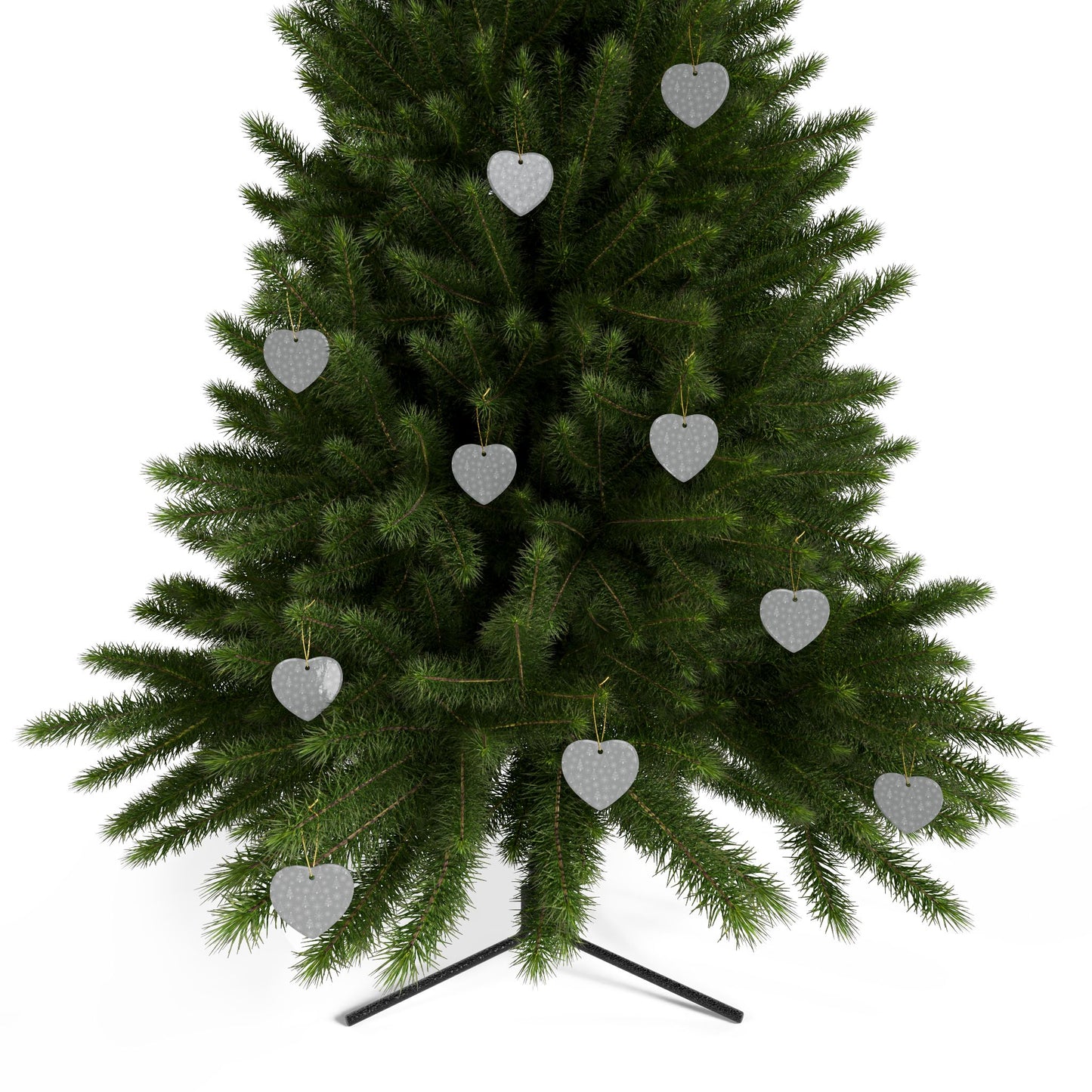 Ceramic Christmas Ornaments - Heart Shaped , Holiday Decor, Personalized Gift, Tree Decorations, Winter Celebrations, Unique Keepsake