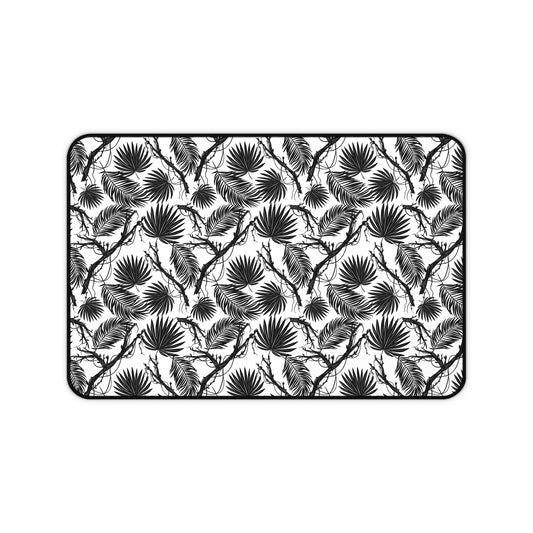 Botanical Black and White Desk Mat - Modern Home Office Decor