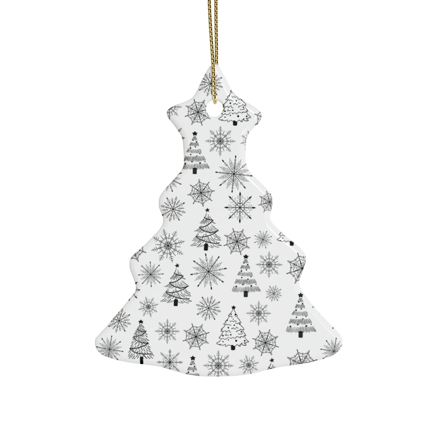 Ceramic Christmas Ornaments | Heart-Shaped Holiday Decor, Rustic Tree & Snowflake Design, Home Decoration, Gift for All Occasions