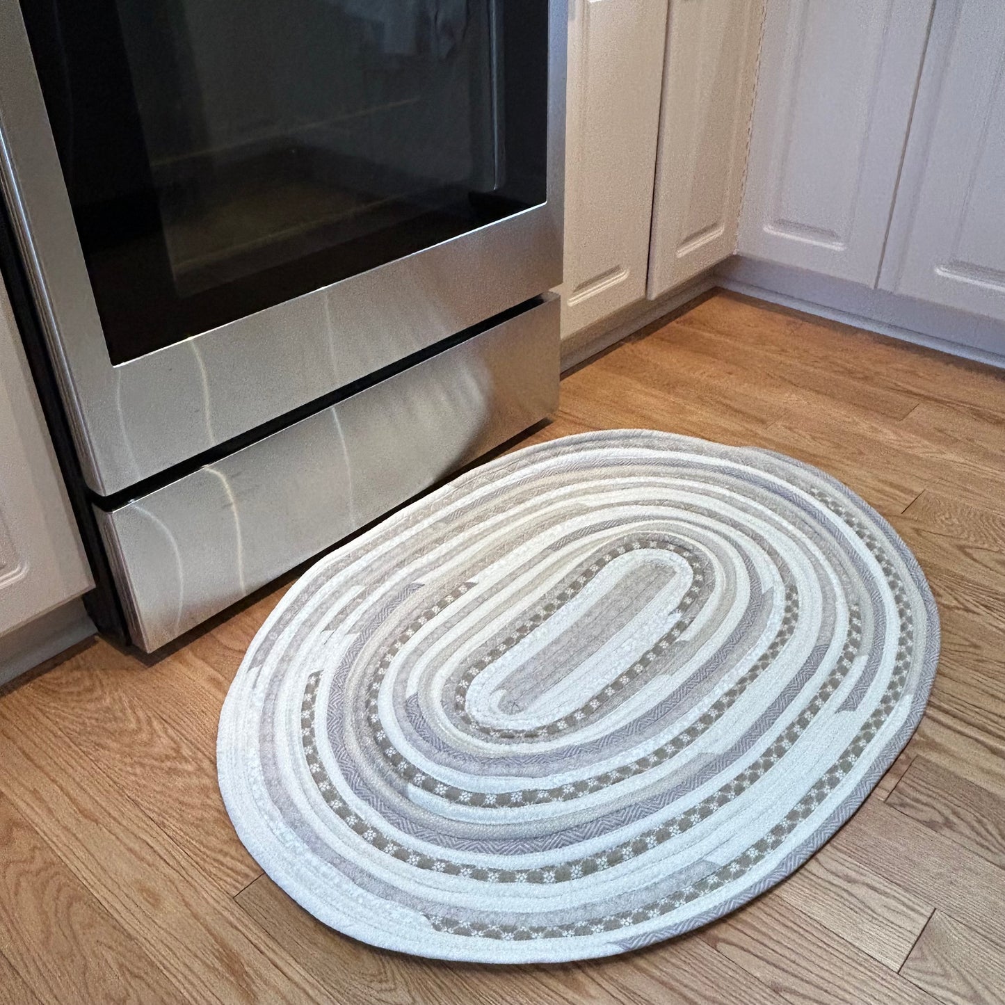 Subtle Taupe Farmhouse Kitchen Rug