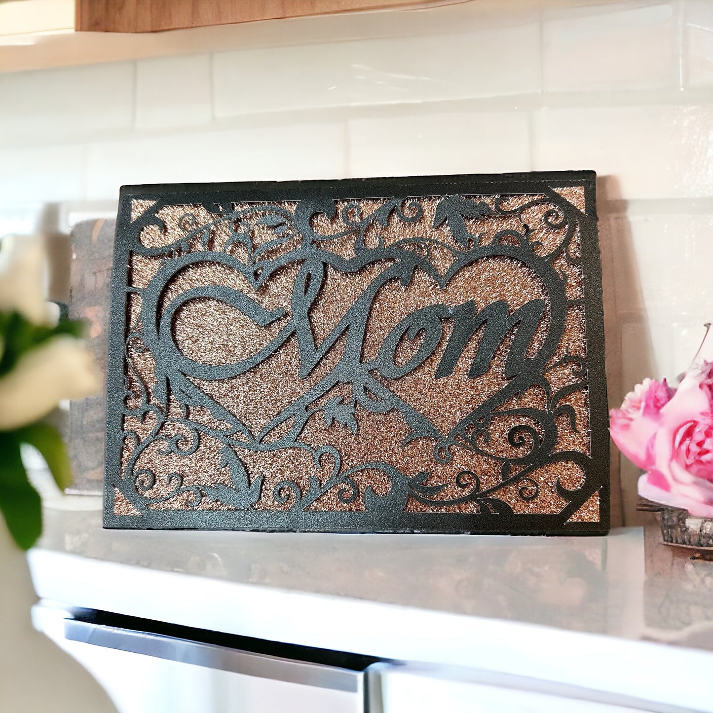 Mother's Day Card Handcrafted Cardstock and Glitter Card For Mom