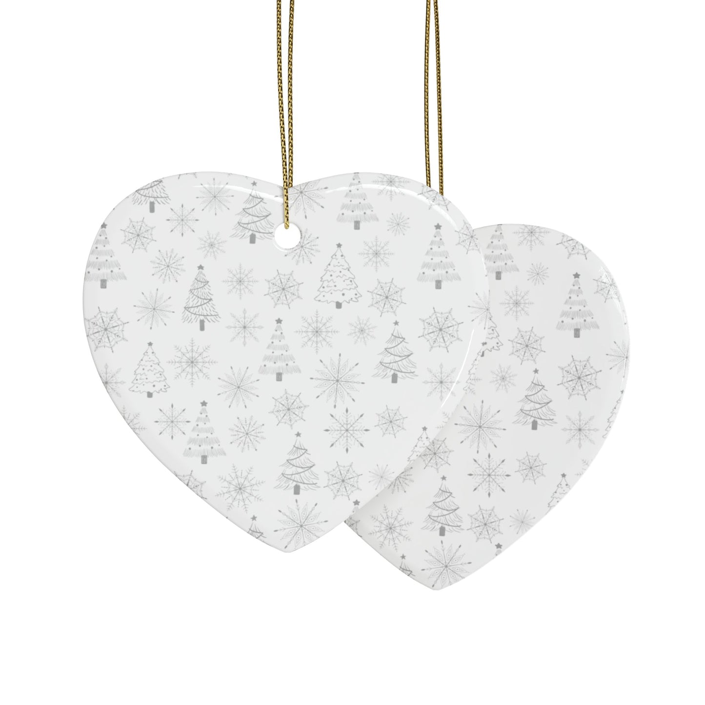 Heart-Shaped Ceramic Ornaments, Holiday Decor, Christmas Gift, Tree Decorations, Keepsakes, Festive Home Accents