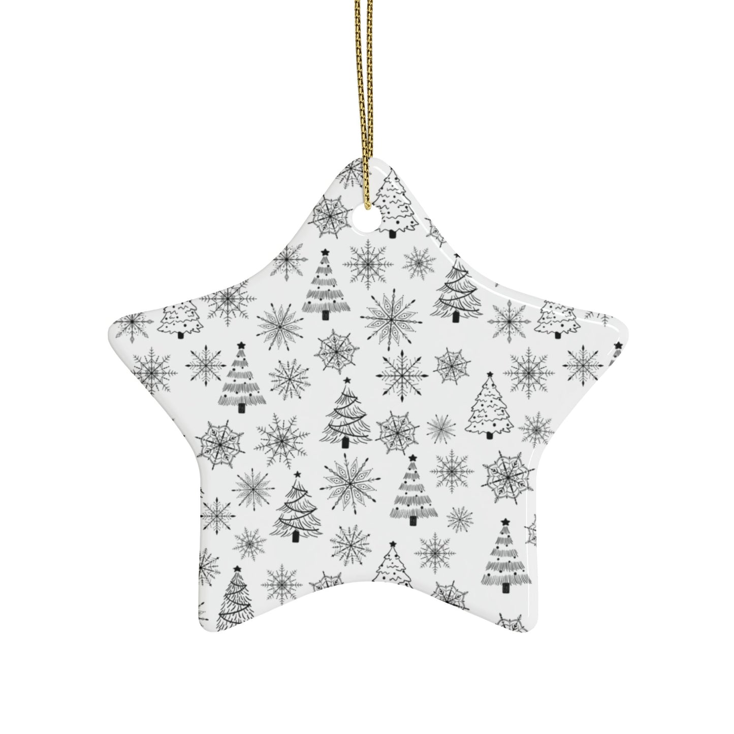 Ceramic Christmas Ornaments | Heart-Shaped Holiday Decor, Rustic Tree & Snowflake Design, Home Decoration, Gift for All Occasions