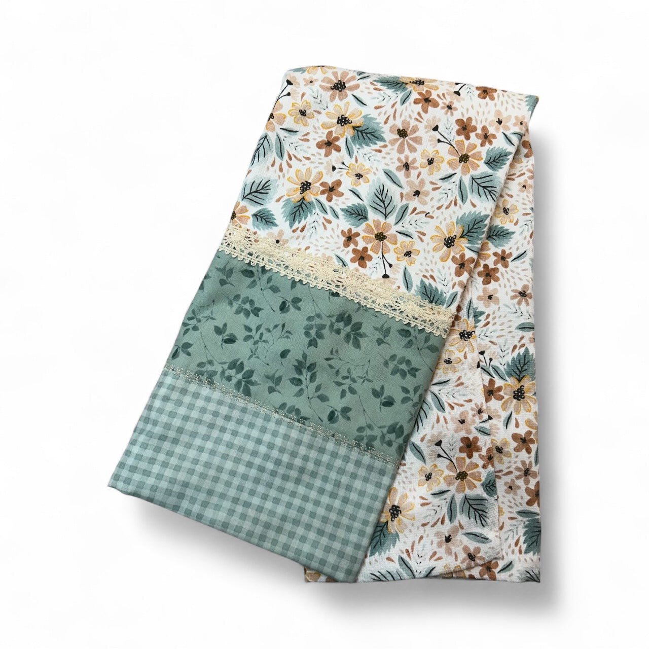 Green Floral Dish Towel