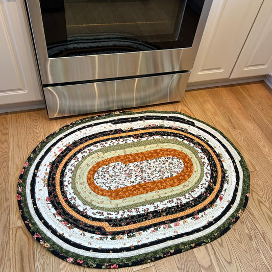 Orange And Black Jelly Roll Rug Handmade In Canada
