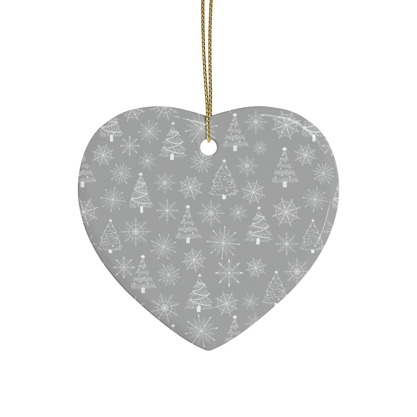 Ceramic Christmas Ornaments - Heart Shaped , Holiday Decor, Personalized Gift, Tree Decorations, Winter Celebrations, Unique Keepsake