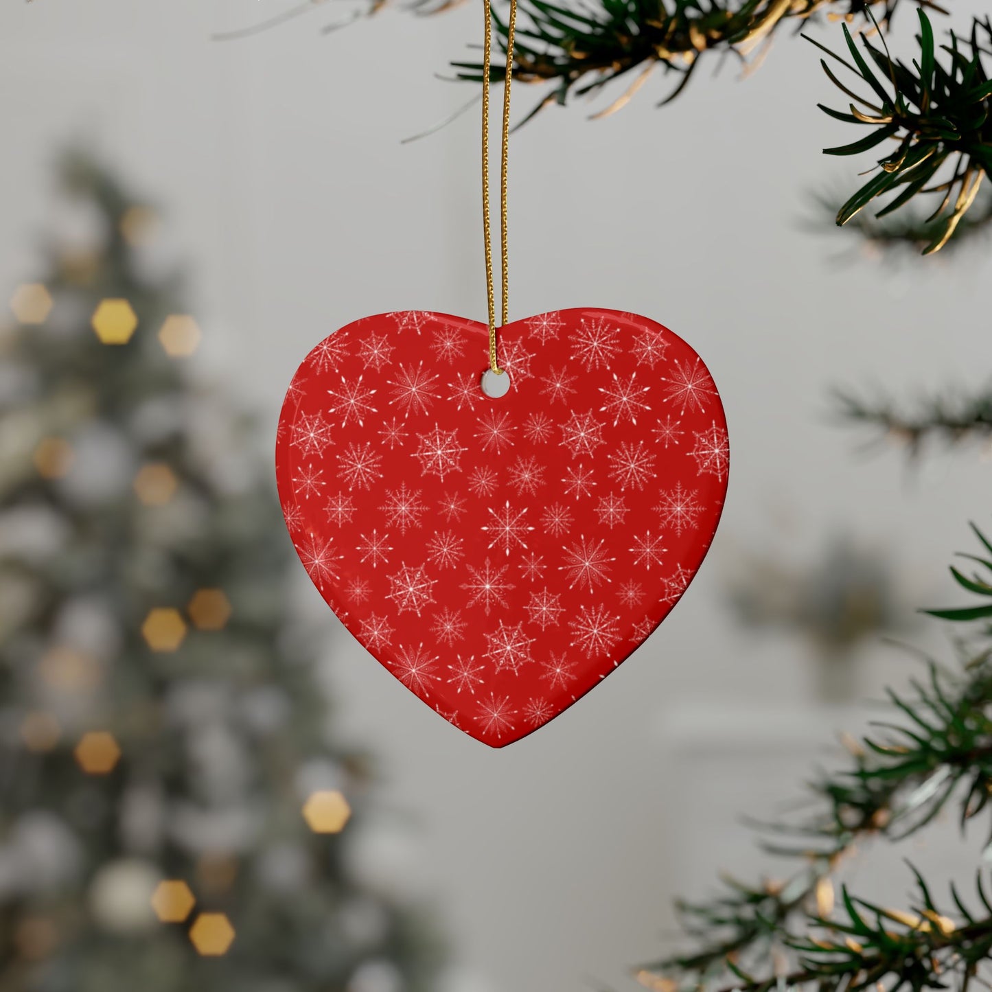 Festive Heart Ceramic Ornaments, Holiday Decorations, Christmas Gifts, Tree Ornaments, Cozy Winter Decor