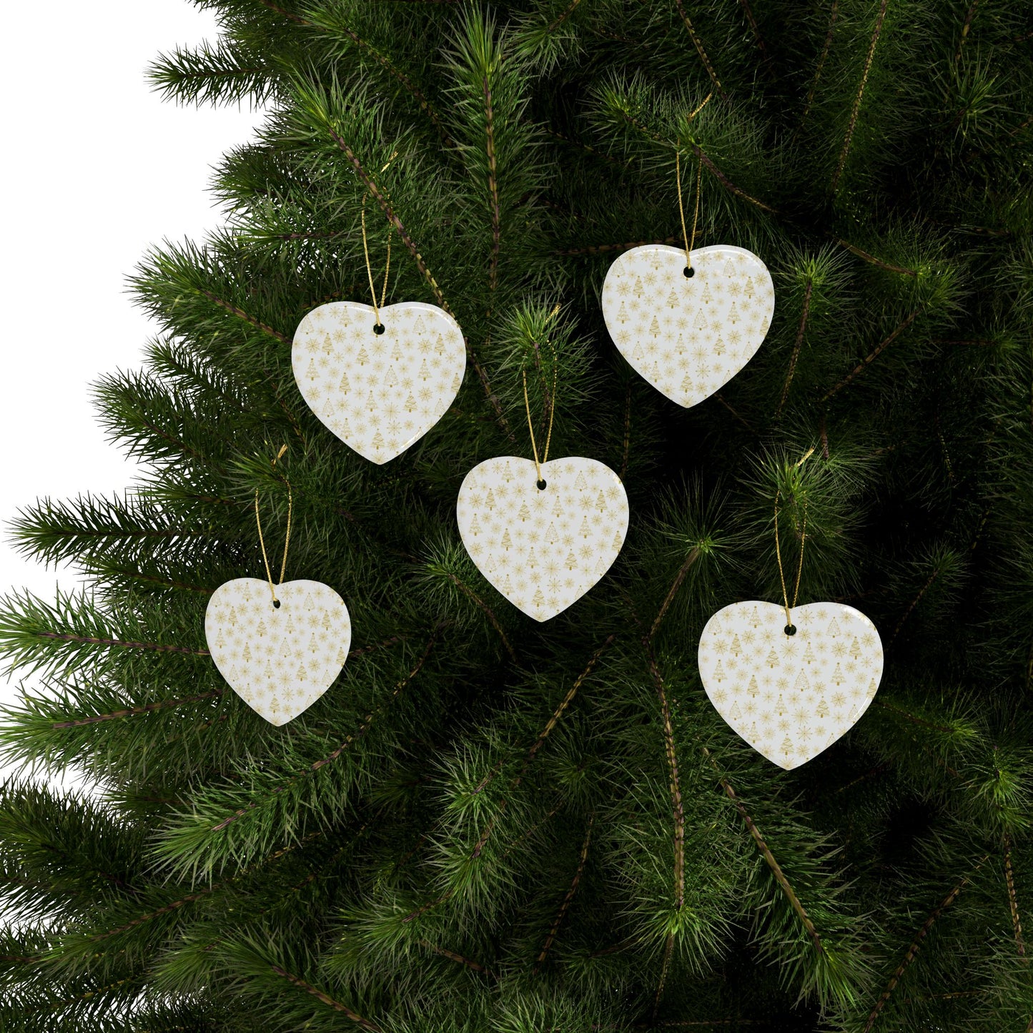 Heart-Shaped Ceramic Ornaments - Festive Holiday Decor, Personalized Gift, Christmas Tree Decoration, Winter Keepsakes, Home Ornament