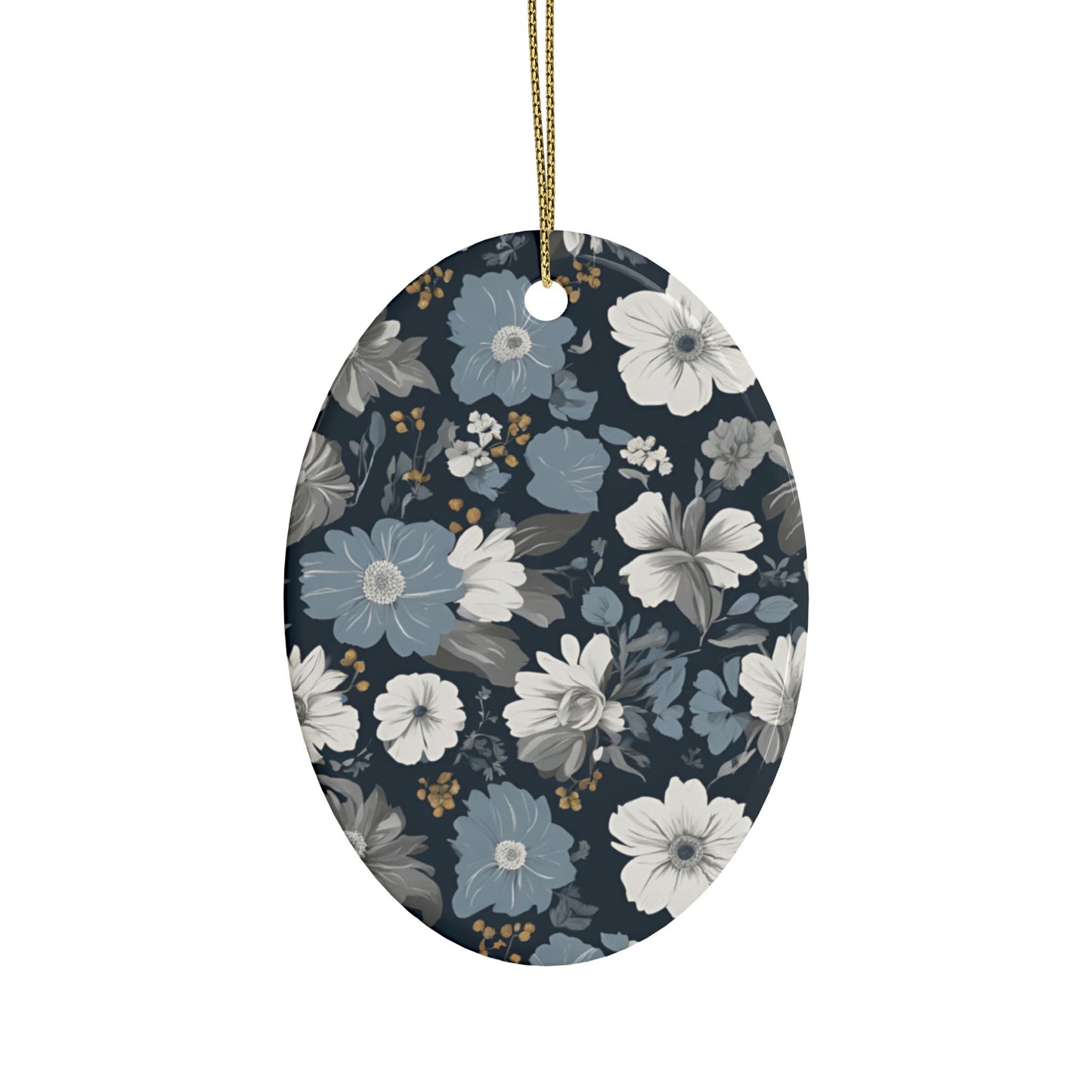 Floral Heart Ceramic Ornaments - Elegant Home Decor, Gift for Weddings, Christmas Tree Decor, DIY Crafting, Seasonal Celebrations