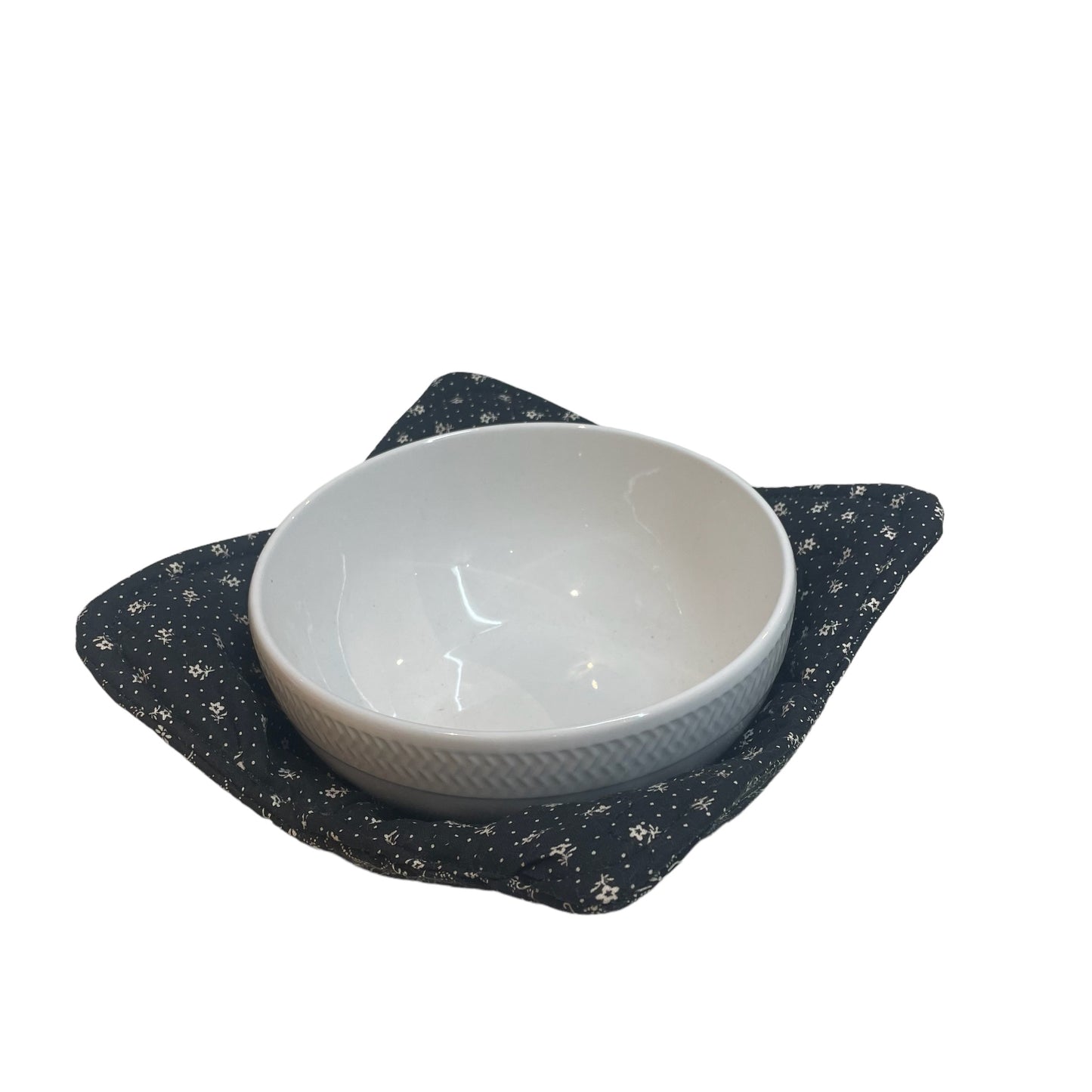 Black and Cream Reversible Microwave Soup Bowl Cozy