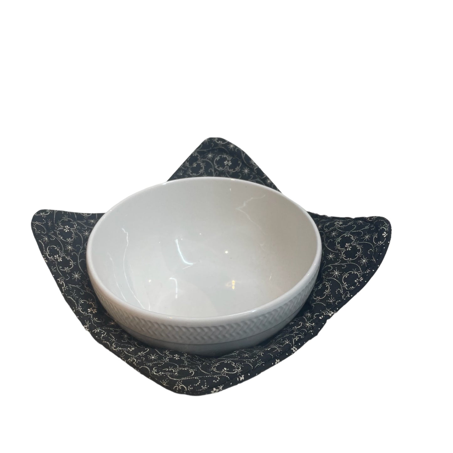 Black and Cream Reversible Microwave Soup Bowl Cozy