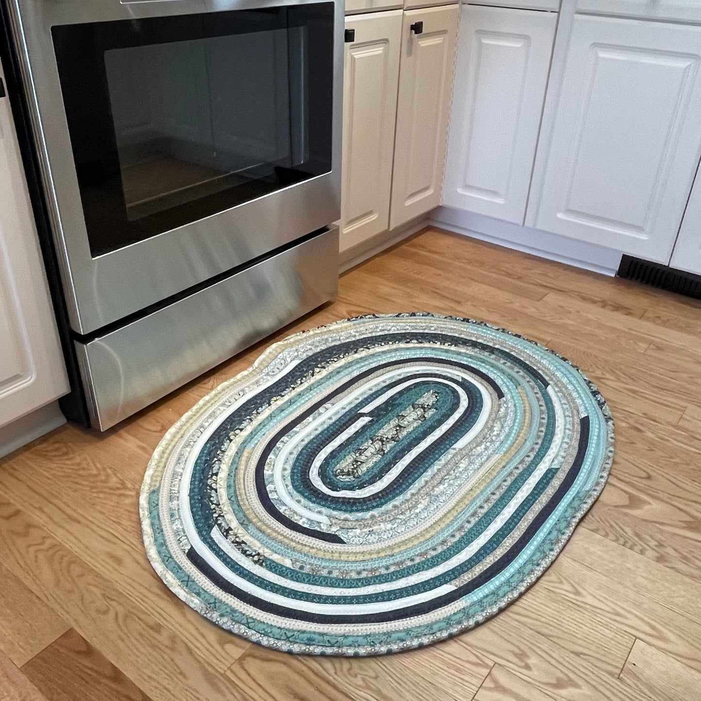 Green Handmade Kitchen Accent Rug For Bathroom or Bedside Too!