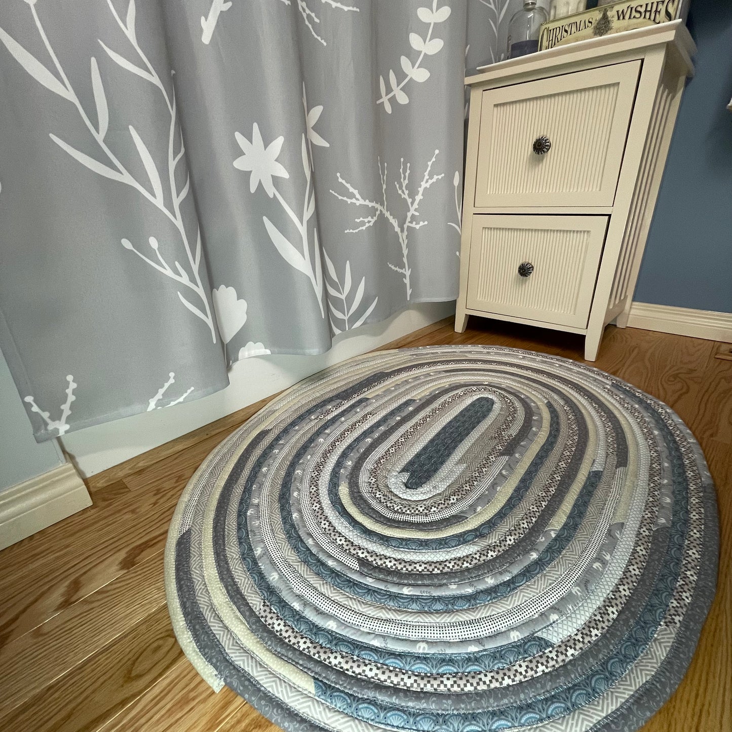 Grey Modern Farmhouse Kitchen Sink Rug, Vaniety Rug, Washable Cotton Rug
