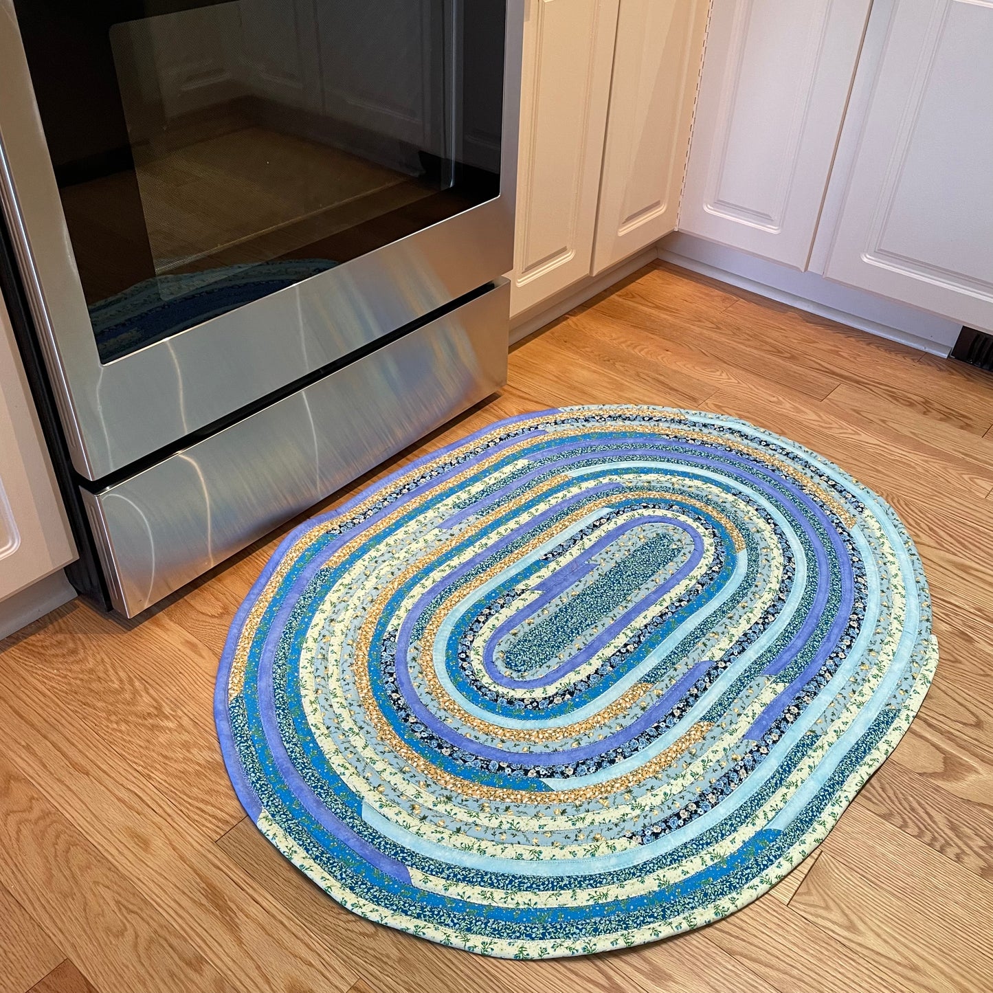 Handmade Kitchen Accent Rug, Cotton Washable Floral Rug