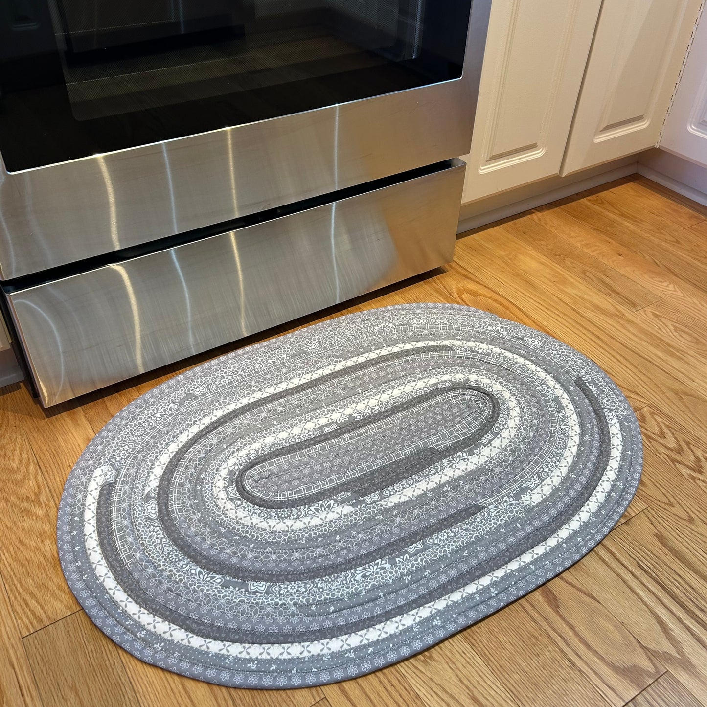 Grey Cotton Jelly Roll Rug - Made in Canada