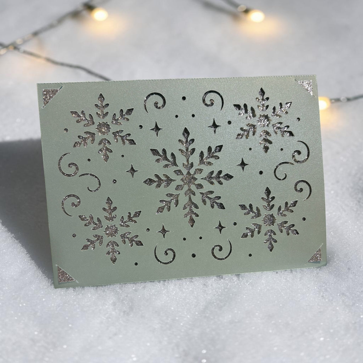 Snowflake Christmas Card SVG – 5×7 Layered Digital Cutting File for Cricut & Silhouette