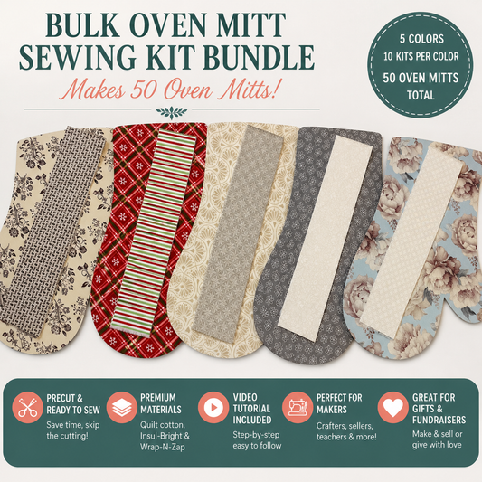 Bulk Oven Mitt Sewing Kit Bundle - Makes 50 Oven Mitts