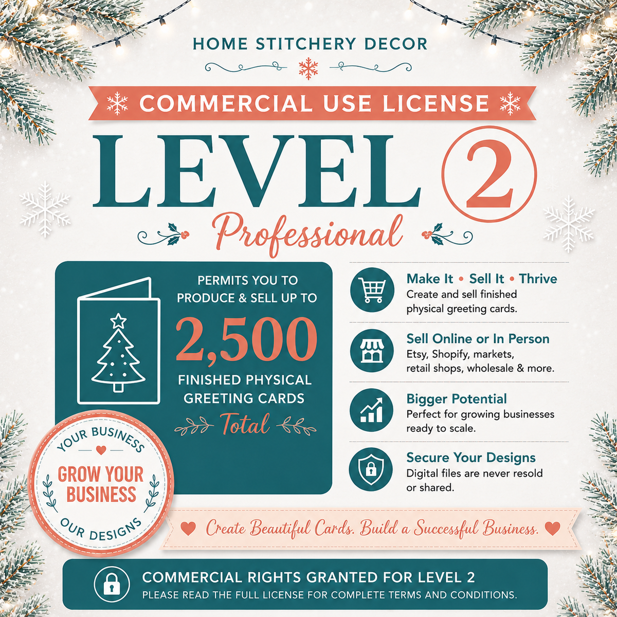 Commercial Use License - Home Stitchery Decor Card Designs