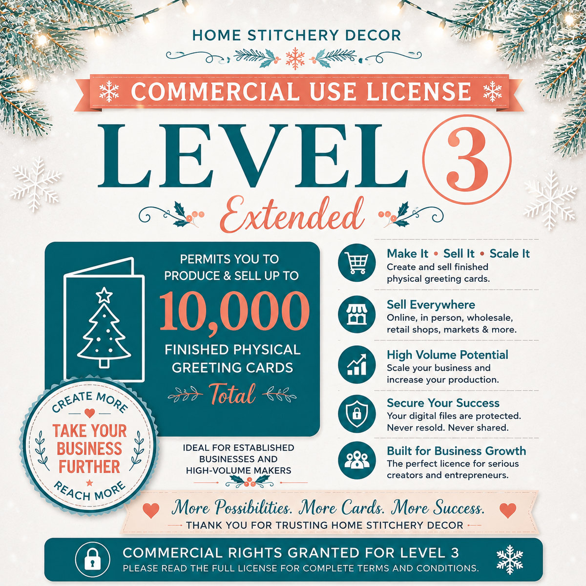 Commercial Use License - Home Stitchery Decor Card Designs