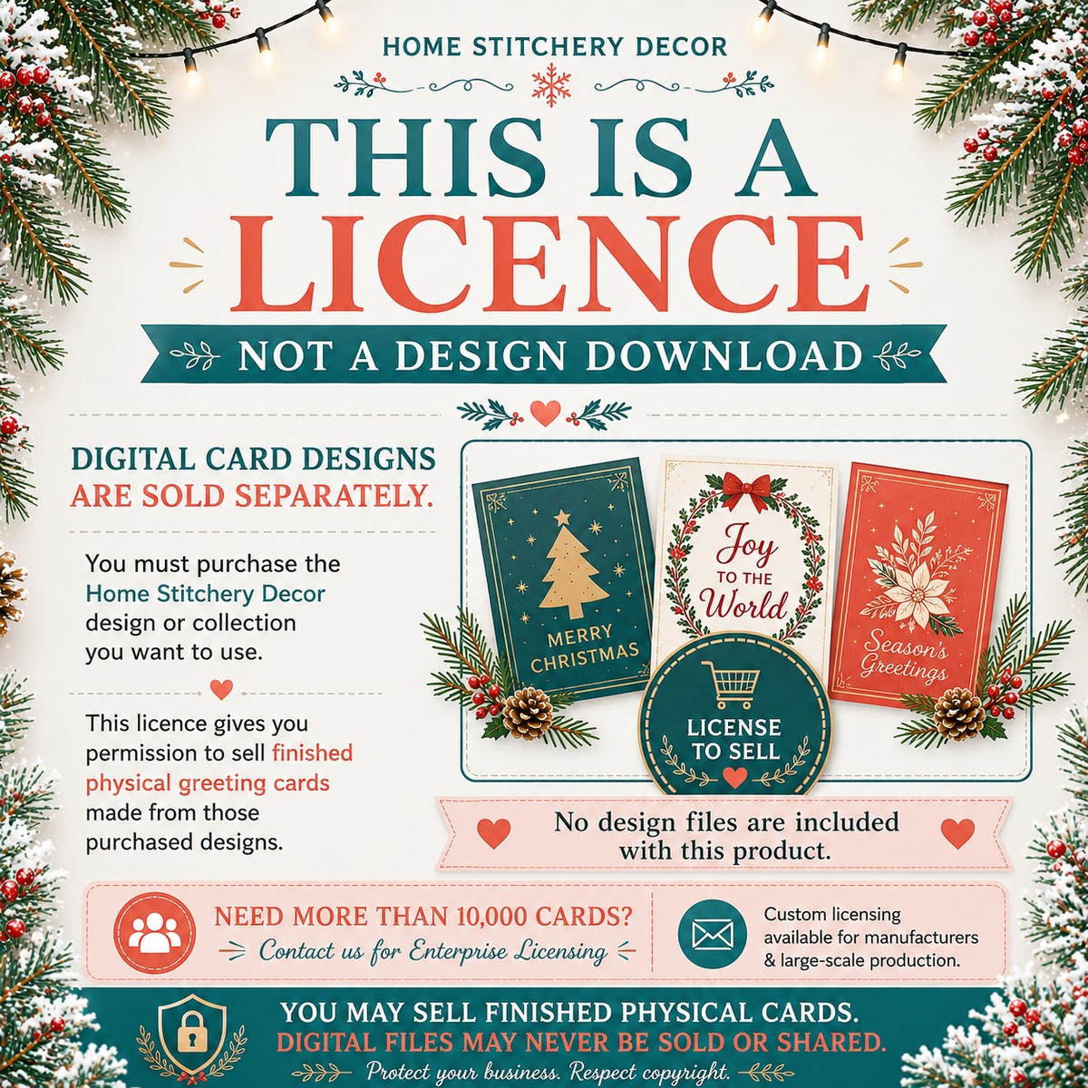 Commercial Use License - Home Stitchery Decor Card Designs