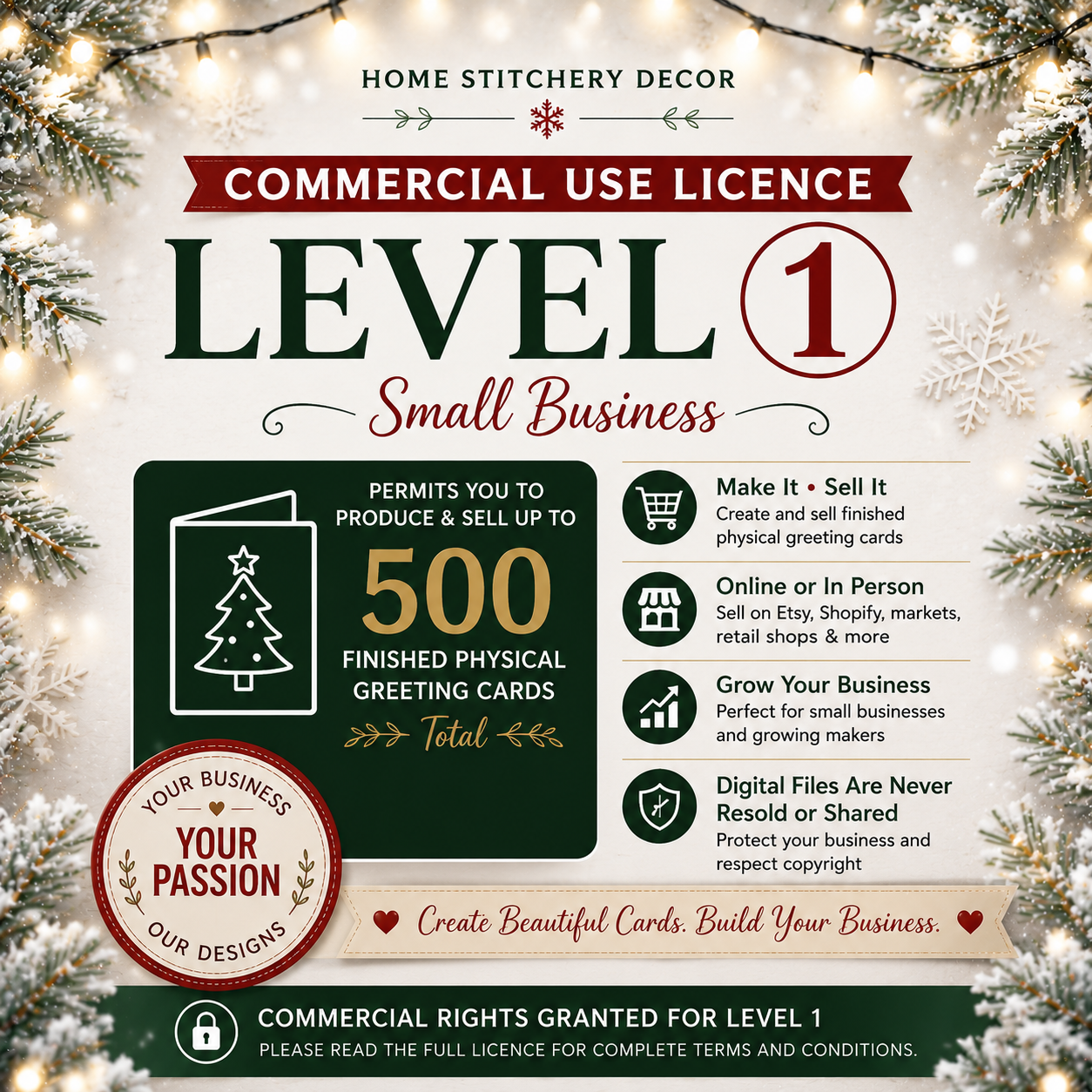 Commercial Use License - Home Stitchery Decor Card Designs