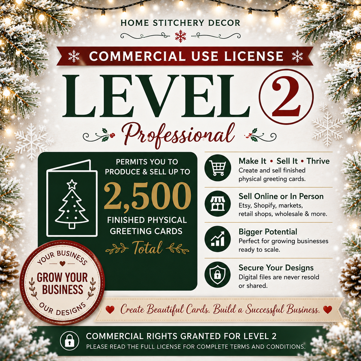Commercial Use License - Home Stitchery Decor Card Designs