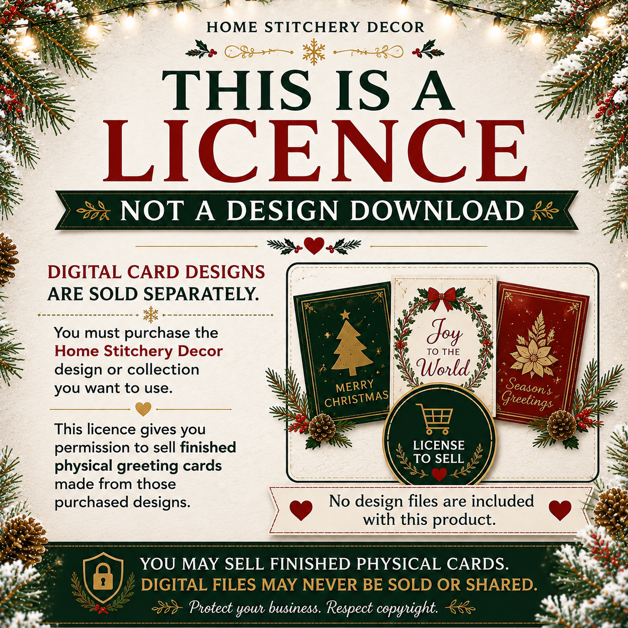 Commercial Use License - Home Stitchery Decor Card Designs