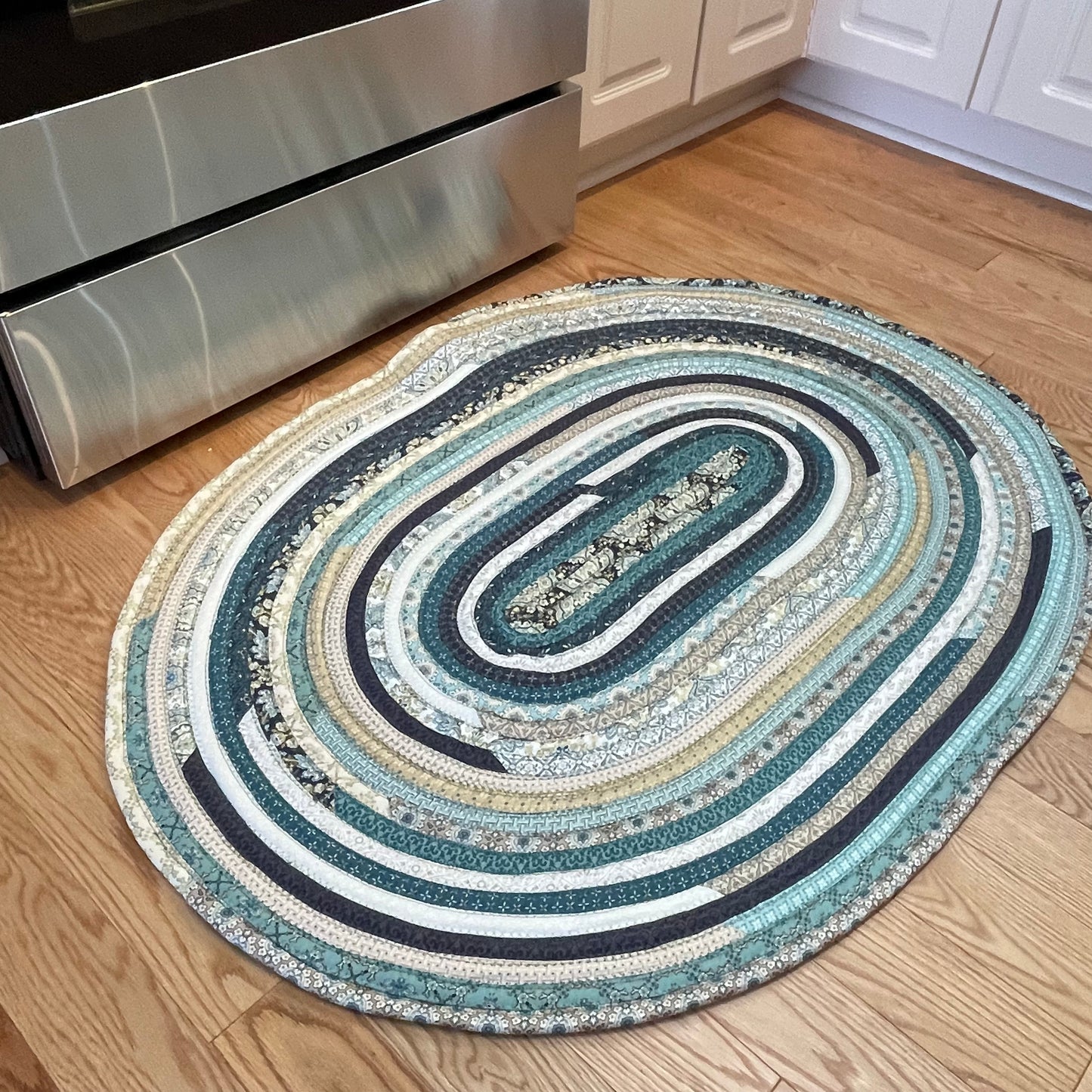 Green Handmade Kitchen Accent Rug For Bathroom or Bedside Too!