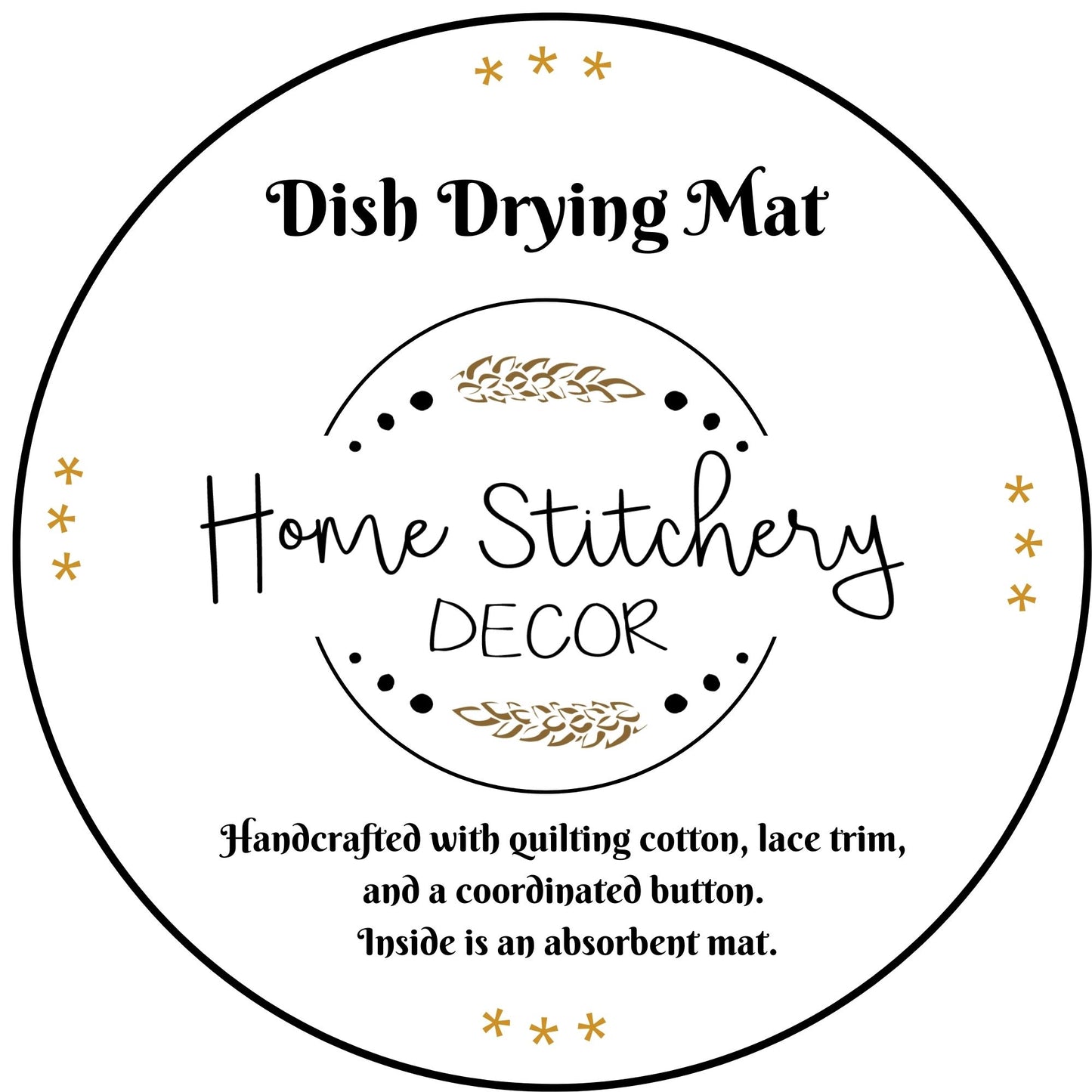 Dish Drying Mat Farmhouse Chic Kitchen Dish Mat With Blue Floral Pattern