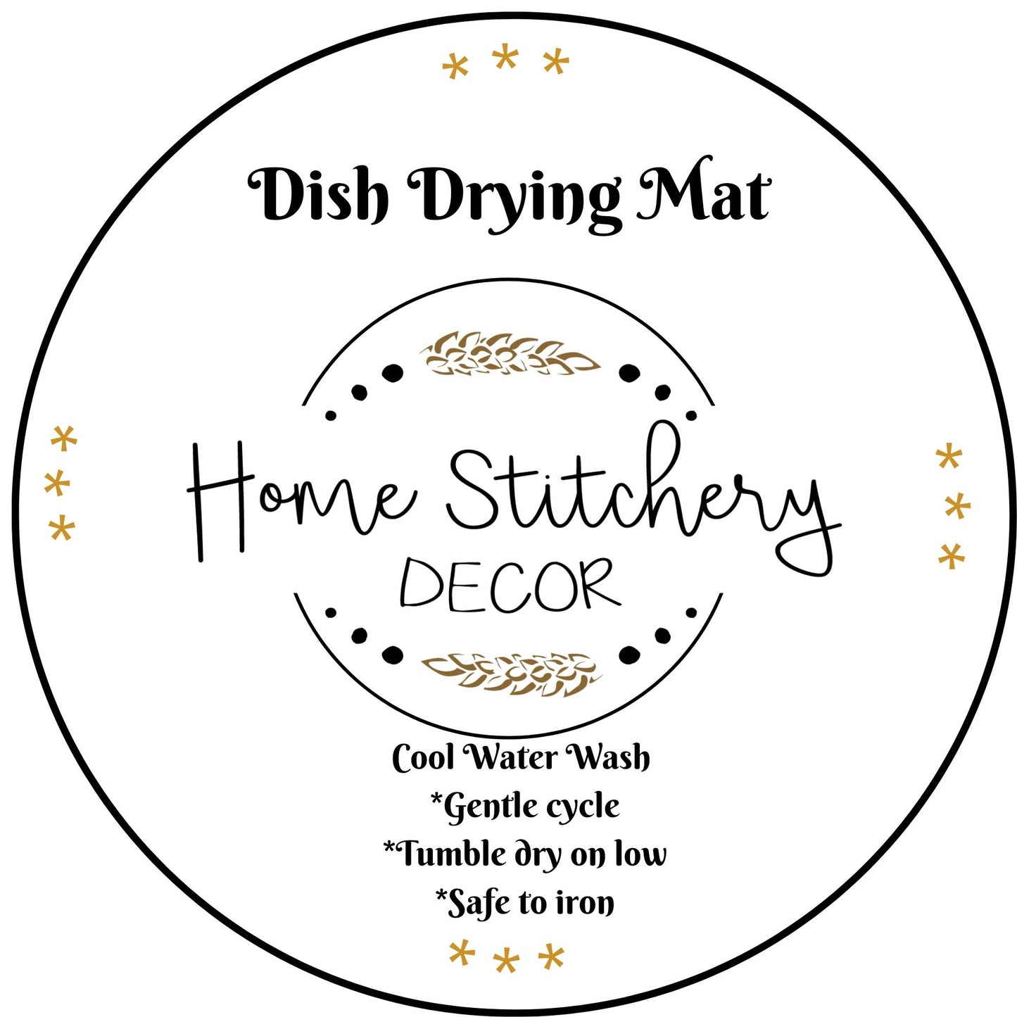 Dish Drying Mat Farmhouse Chic Kitchen Dish Mat With Blue Floral Pattern