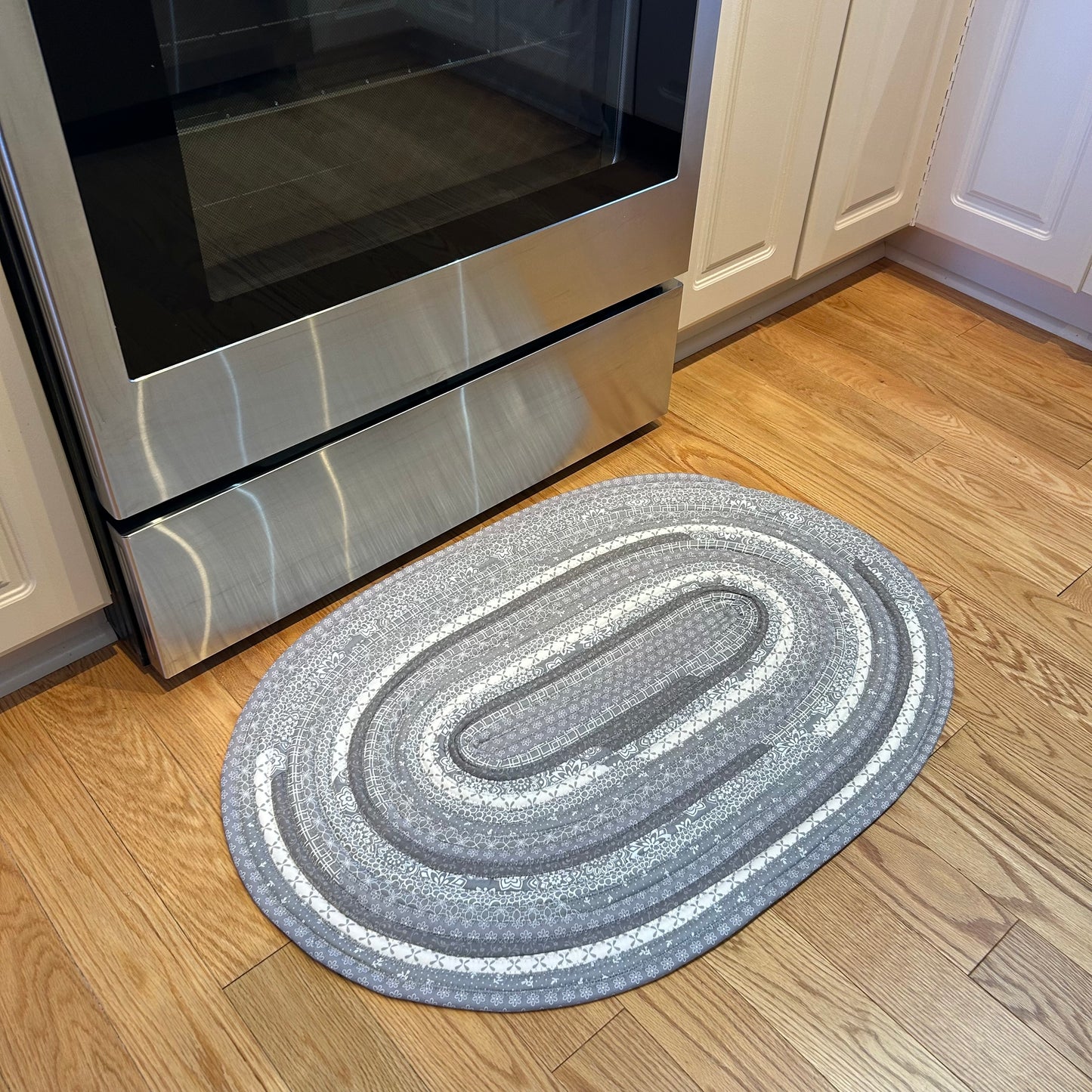 Grey Cotton Jelly Roll Rug - Made in Canada