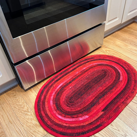 Deep Red Jelly Roll Rug