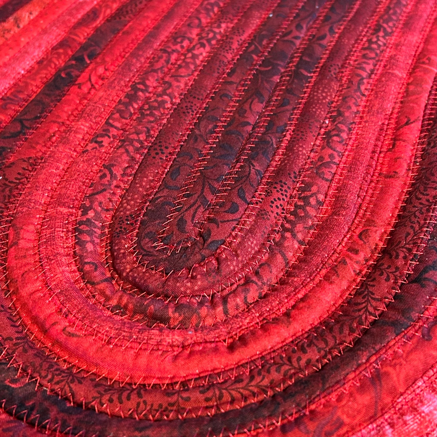 Deep Red Jelly Roll Rug