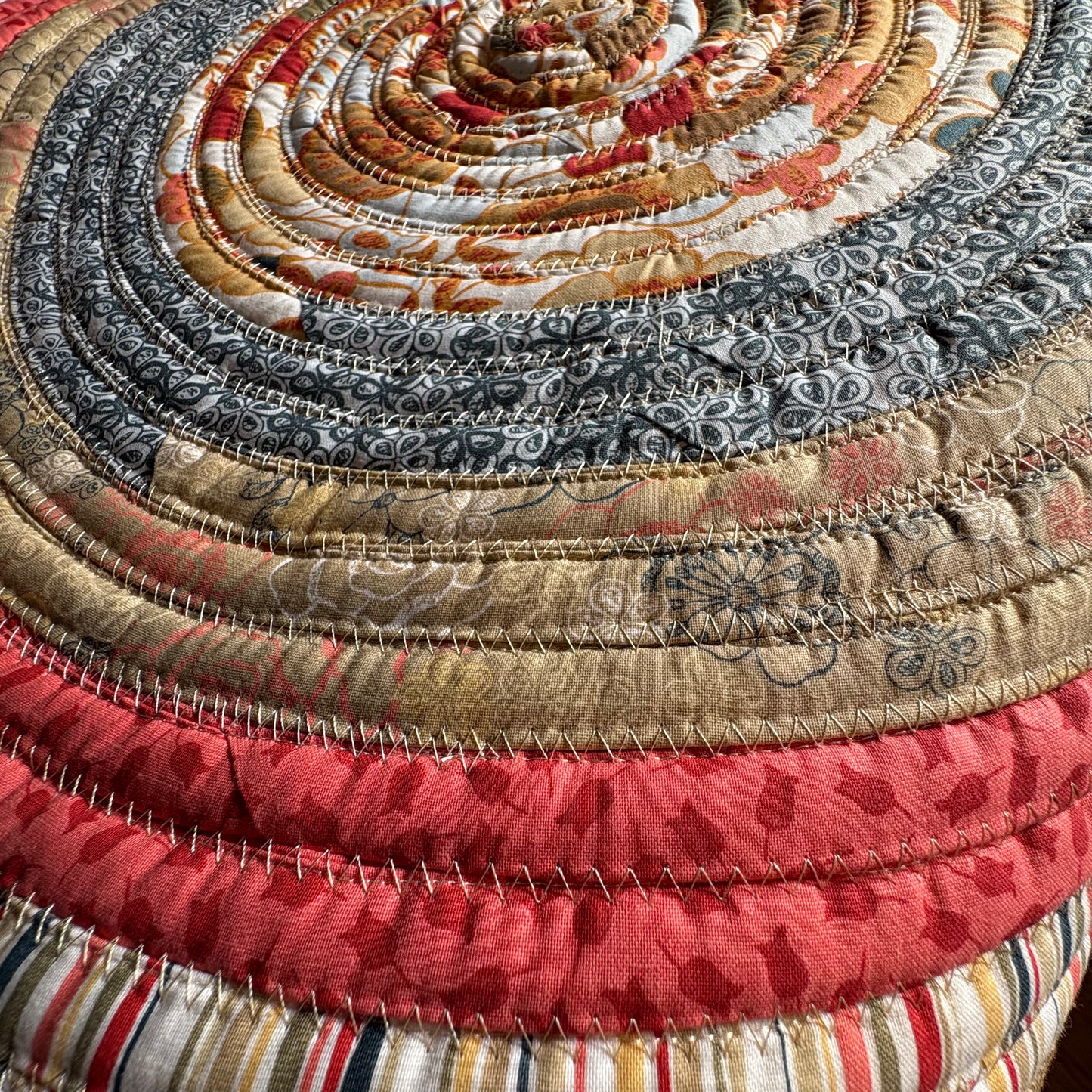70's Orange Rug - Washable Handmade Round Rug
