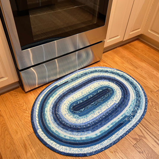 French Blue Jelly Roll Rug