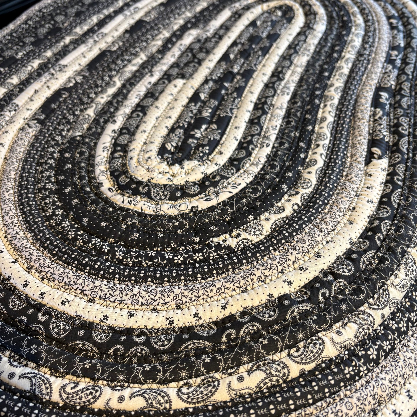 Black Heritage Floral Jelly Roll Rug
