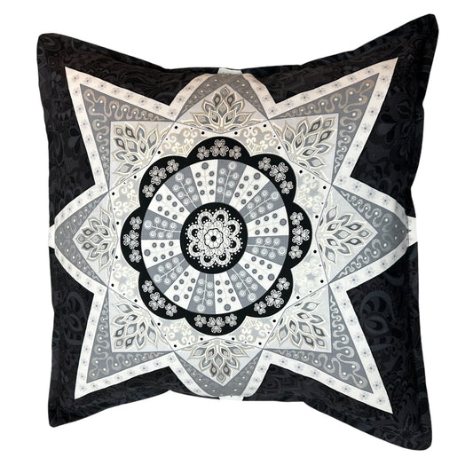 Grey Mandala Pillow Sham