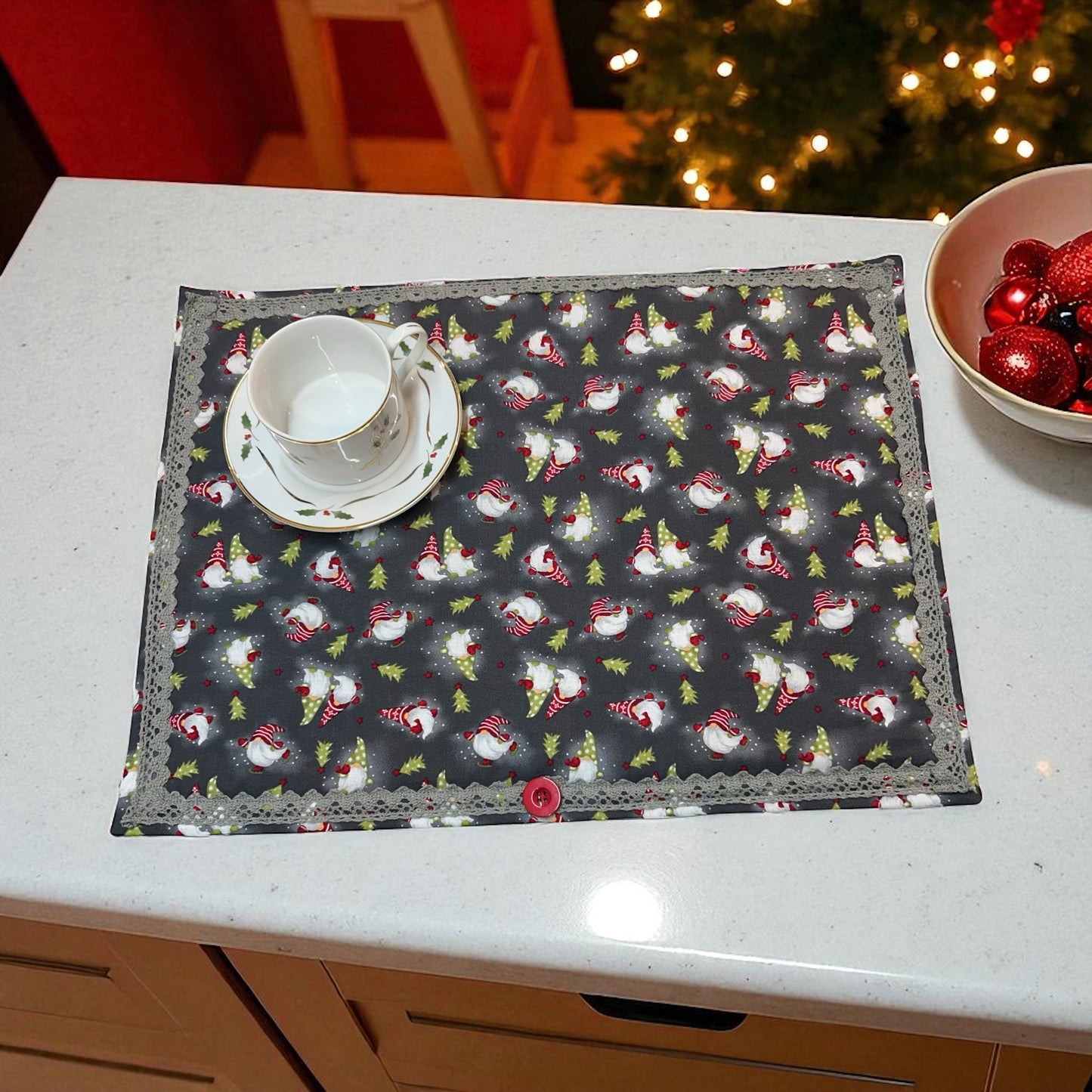 Christmas Gnome Dish Drying Mat