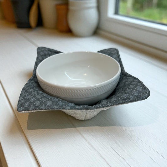 Grey Cotton Soup Bowl Cozy