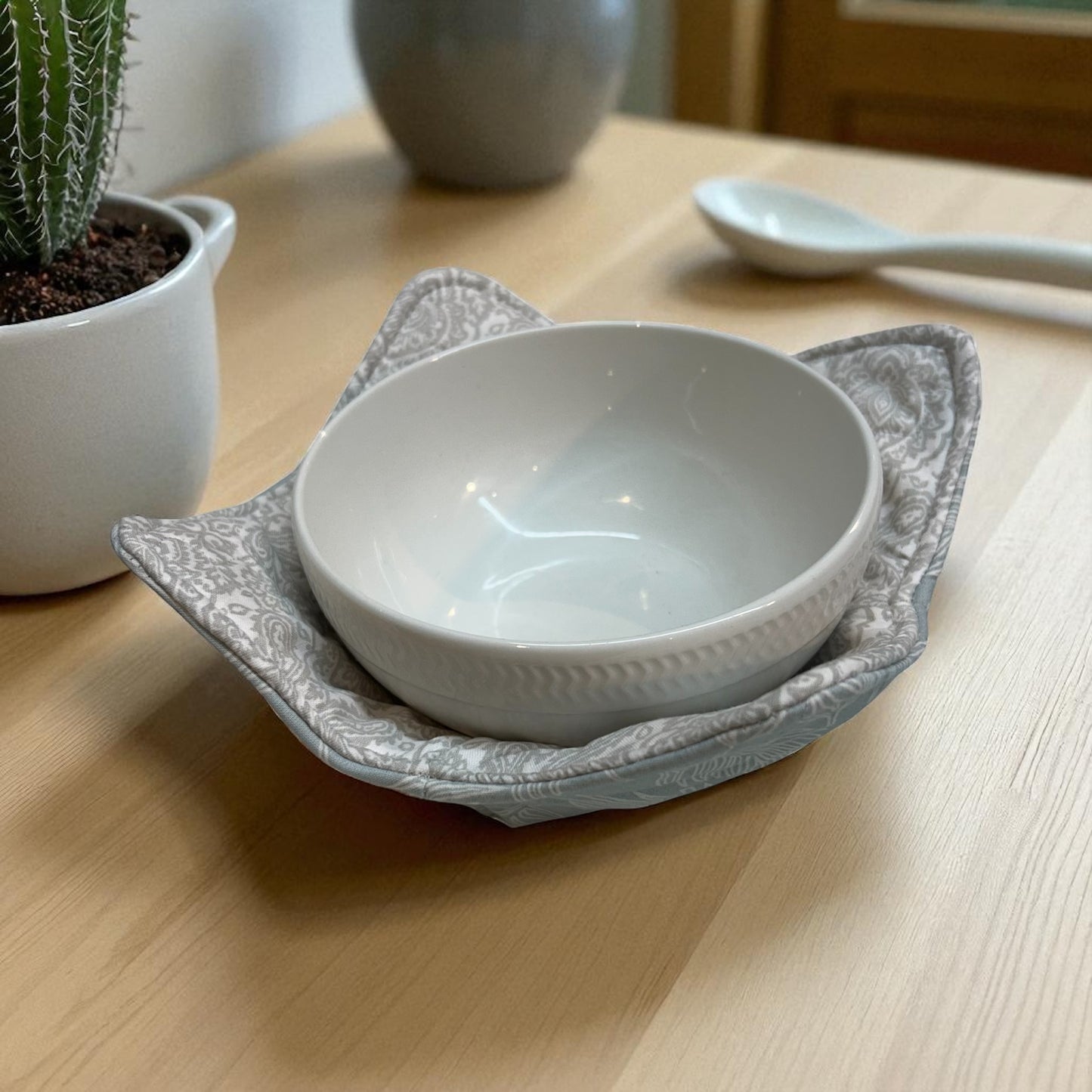 Blue and Grey Soup Bowl Cozy