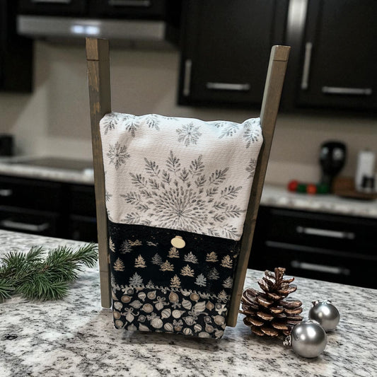 Black and Silver Christmas Towel