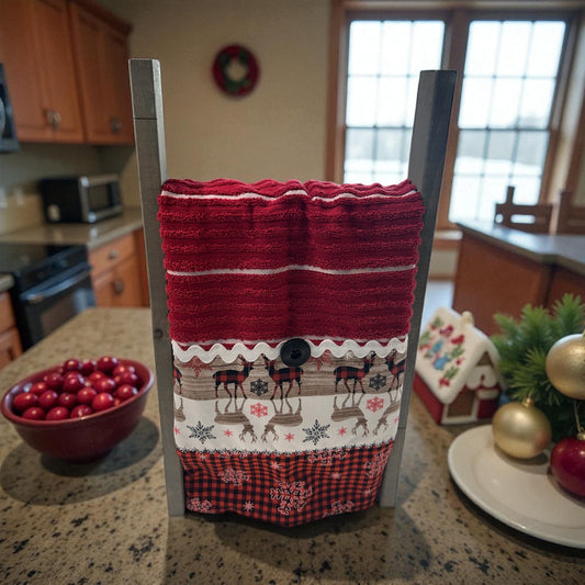 Reindeer Christmas Dish Towel