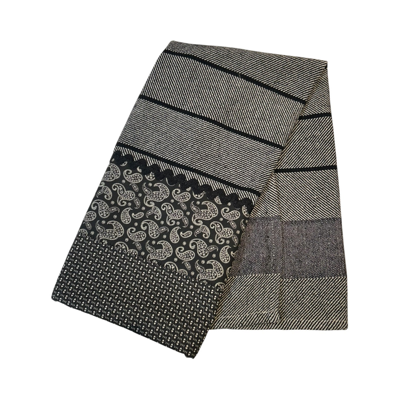 Black Dish Towel with Paisley Print
