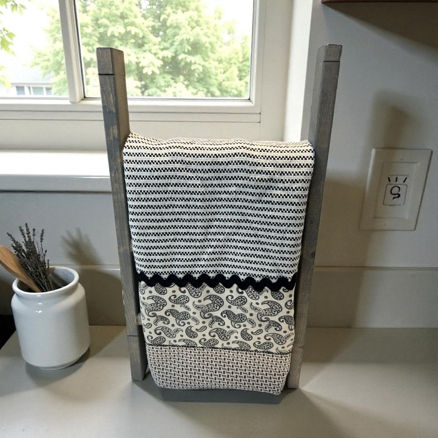 Black Paisley Dish Towel