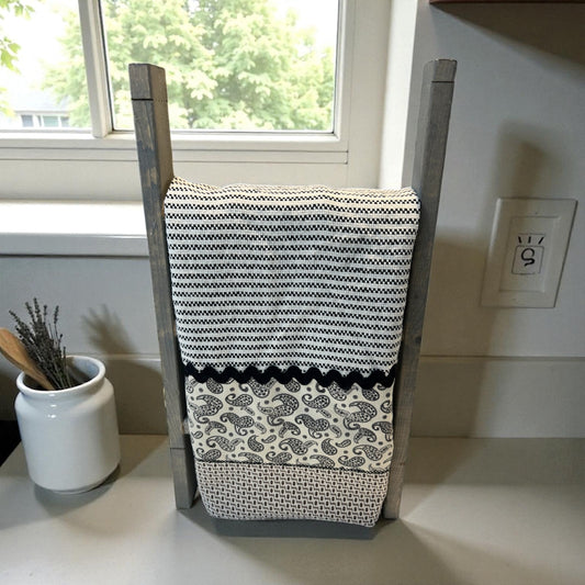 Black Paisley Dish Towel